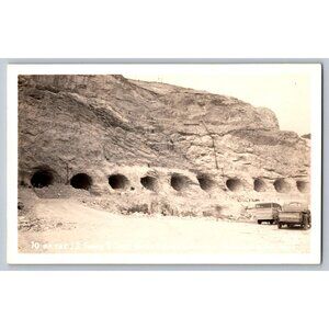 Postcard Of Tunnels for water to upper reservoir Grand Coulee Dam RPPC #1575